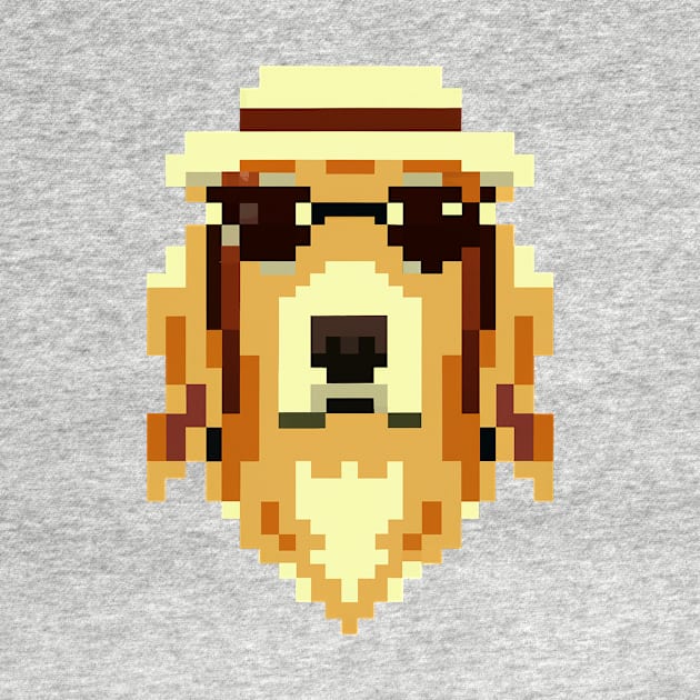 Golden Retriever Pixel Art Dog Lover Puppy Retro by BetterManufaktur